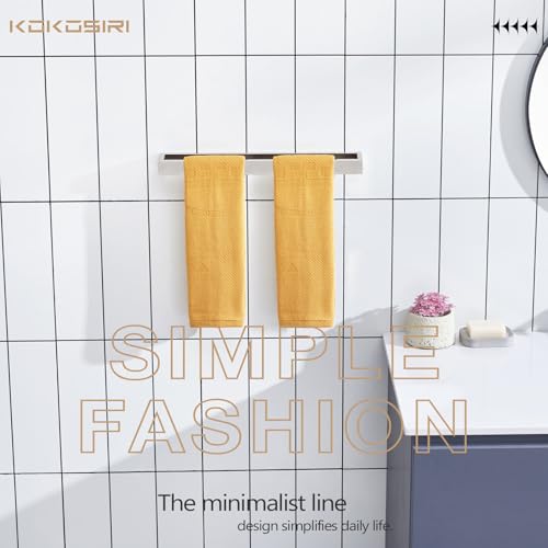 KOKOSIRI Towel Bar Brushed Nickel Bath Towel Hanger Holder 16-Inch Kitchen Rack Stainless Steel for Bathroom Hardware Wall Mount, 1 Pack B4008BR-L16 - color: Brushed Nickel, size: 16-Inch
