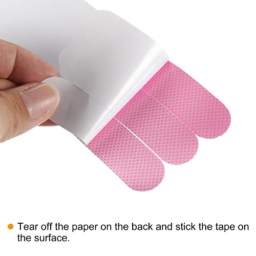 PATIKIL Non Slip Bathtub Stickers 8 x 0.8 Inch, 12 Pack Safety Shower Treads Adhesive Decal Square with Scraper for Stairs Tub Shower, Pink - color: Pink, size: 8 x 0.8"