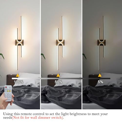 Vanity Light for Bathroom Lighting Over Mirror Black Dimmable 3CCT Vanity Lighting Fixture Modern Bath Vanity Bar 39in Led Bathroom Wall Sconce Lighting for Bedroom Living Room with Remote Control - color: Black B