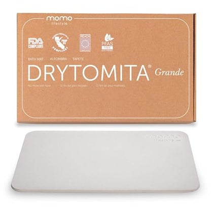 Momo Lifestyle Large Stone Bath Mat Drytomita – Quick Drying Diatomaceous Earth, Ultra Absorbent (Linen Grey, Grande 32" X 20") - size: 1'8" x 2'8" (Rectangular)