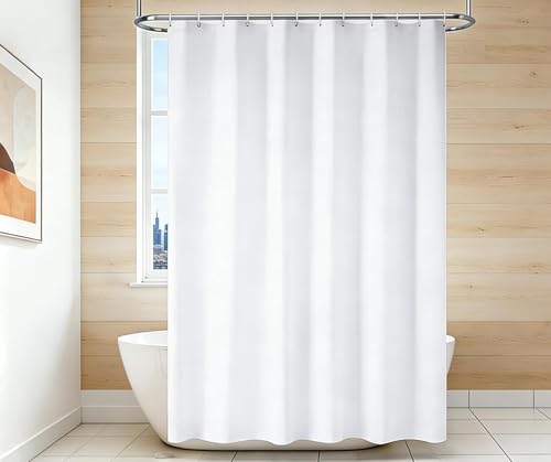 FY&XZH Shower Curtain Liner - Waterproof Fabric Shower Curtain Liner, Machine Washable, Magnetic Weighted Bottom,Soft Cloth Bathroom Shower Liner (White) - size: 72"W x 66"L (Pack of 1)