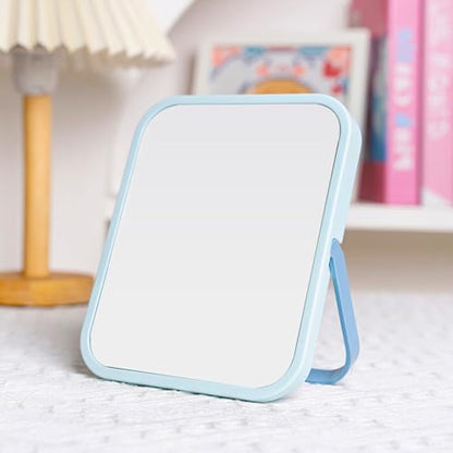 Desk Mirror, 6.7 Inch Vanity Mirror, Makeup Mirror | Makeup Desk Mirror with 1 Hanging Port & U-Shaped Bracket, Portable Travel Mirror for Dressing Room, Green