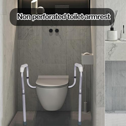 Toilet Support Frame: Non-slip Safety Rail, Aluminum Foot Bar, Portable Bath Handle | Stable Bath Aid for Elderly, Disabled, Pregnant Women