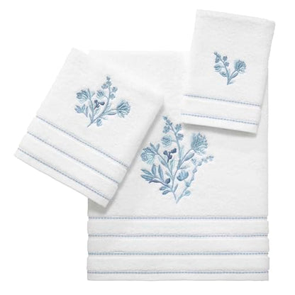 Izod - Hand Towels, Soft & Absorbent Cotton, Floral Bathroom Decor, Set of 2 (Mystic Collection, White)