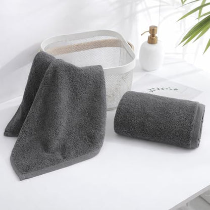4-Pack Gray Cotton Hand Towels for Bathroom with Hanging Loops | Sink-side towels for drying hands and face, ideal for bathrooms, guest baths, powder rooms, OEKO-TEX certified, easy care - color: A02: Grey