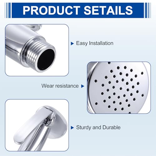 uxcell 2 Pcs Bidet Sprayer, Pressurized Handheld Bidet Sprayer for Toilet, Jet Spray Bidet Attachment Bidet Toilet Sprayer Head for Kitchen Bathroom Toilet Flushing Washing, Silver