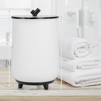 ERGOMASTER Towel Warmer Bucket, Heated Towel Warmer, Electric Towel Heater with Temperature Control and Timer, 23L Large Capacity Freestanding Hot Towel Warmer for Bathroom Spa Salon Hotel (Black) - color: Black