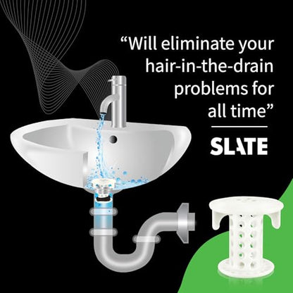 SinkShroom The Revolutionary Sink Drain Protector Hair Catcher/Strainer/Snare, White - color: White
