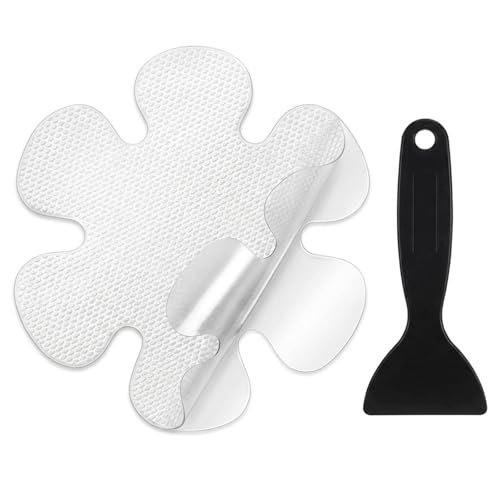 20-Piece Transparent Non-Slip Bathtub Stickers - Safety Anti-Slip Decals for Bathtubs, Shower Floors, Stairs, and Ladders (Flower Shape, Includes Scraper, Extra-Large Size) - color: Flowers