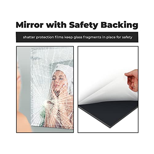 36x48 Inch Rectangle Frameless Bathroom Vanity Mirror with Beveled Edge - Shatterproof Wall Mounted Decorative Glass with Safety Backing for Living Room Bedroom Hallway Entryway - Fab Glass and Mirror - size: 48"L x 36"W, style: Rectangle