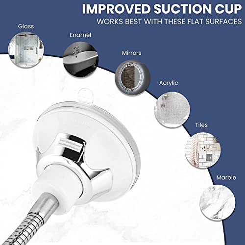 Anti Fog Flexible Gooseneck Shower Mirror, 6.3" x 6.3" | Fogless Shaving Mirror for Bathroom with Height Adjustable Gooseneck Extension, Upgraded Suction Cup & Shatterproof Surface