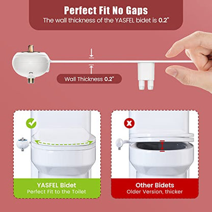 YASFEL Bidet Attachment for Toilet - Self-Cleaning Bidet with Pressure Controls, Non-Electric Cold with Dual Nozzles for Frontal/Rear Wash (Rose Gold) - color: Rose Gold