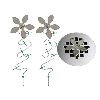 Shower Drain Hair Catcher – Disposable Bathroom Hair Trap, Easy to Install in Shower Drain Cover, Helps Prevent Clogs – As Seen on Shark Tank – Silver Flower (2-Pack) - color: Silver Flower, size: 2 Count