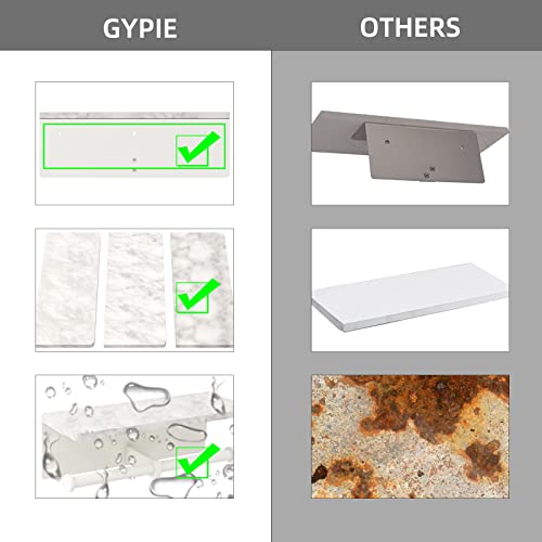 Gypie Double Toilet Paper Holder, Toilet Paper Wall Mount, White Marble | Toilet Paper Holder with Shelf, Stainless Steel Roll Holder for Bathroom Washroom - color: White Double