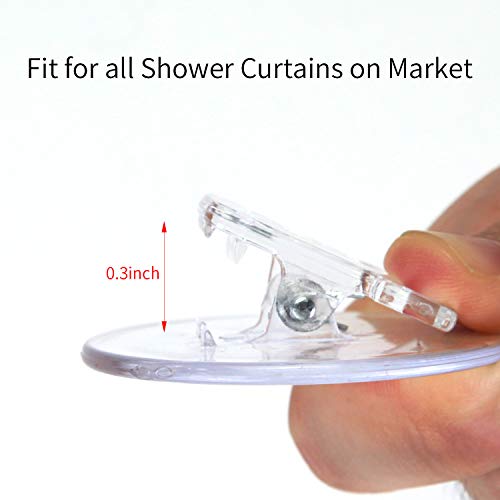 4 Pack Shower Curtain Clips, Shower Windproof Splash Guard - Self Adhesive Shower Curtain Weight Clip (Clear) - color: Clear