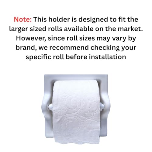 Recessed Ceramic Toilet Paper Holder Wall Mount Niche Bathroom Tissue Roll (White Glossy, Extended – 7" x 7") - color: White Glossy, size: Extended – 7" x 7"
