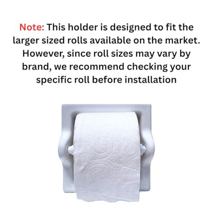 Recessed Ceramic Toilet Paper Holder Wall Mount Niche Bathroom Tissue Roll (White Glossy, Extended – 7" x 7") - color: White Glossy, size: Extended – 7" x 7"