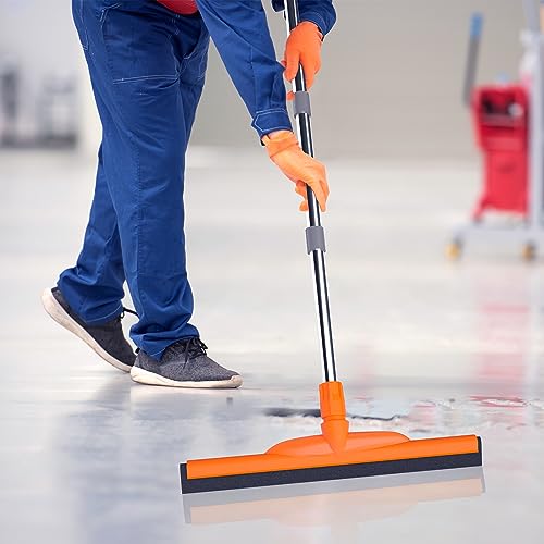 Heavy-Duty Floor Squeegee, 62" Adjustable Handle, EVA Foam Blade, Ideal for Concrete, Garage, Patio & More