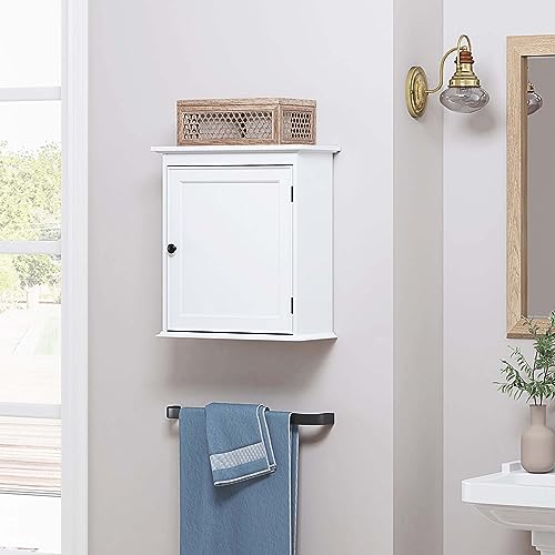 Spirich Small Medicine Cabinet, Bathroom Wall Cabinet Over Toilet, White | FSC-Certified MDF, Single Door, Adjustable Shelf, Compact Hidden Storage for Bathroom, Kitchen or Laundry - size: Single Door
