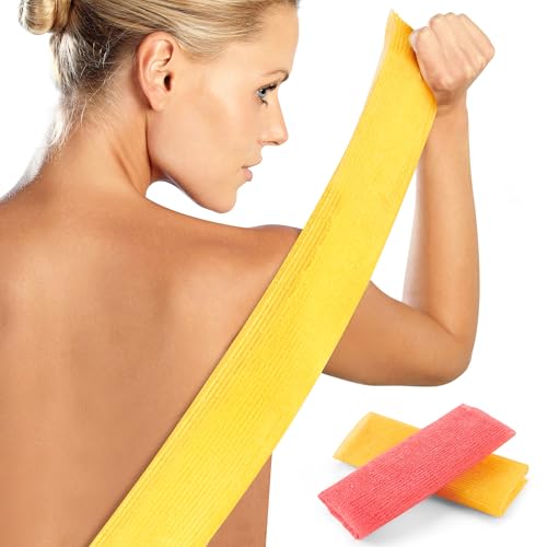 Exfoliating Washcloth, Exfoliating Shower Towel, Exfoliating Body Cloth, 6 PCS, Flame & Saffron