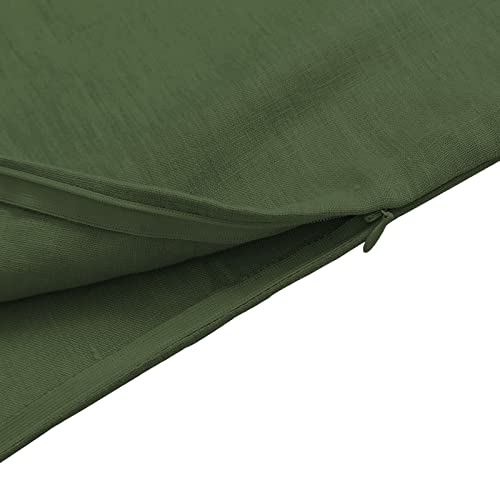 Amazhiyu Pure Linen Over The Door Laundry Hanging Hamper Bag with Bottom Zipper and Pockets Green - color: Green