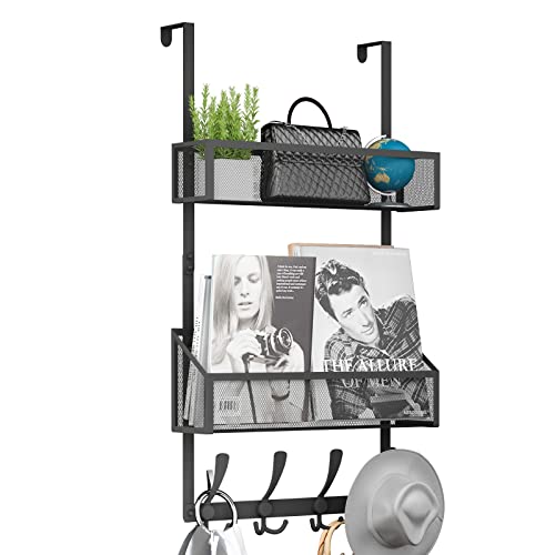 Kaiferty Over The Door Hooks Organizer, Coat Rack Over The Door Storage Hanger Towel Rack, Back of Door Storage Organizer for Bathroom,Bedroom,Kitchen,Office (Black, 3-Tier) - color: Black, size: 3-Tier