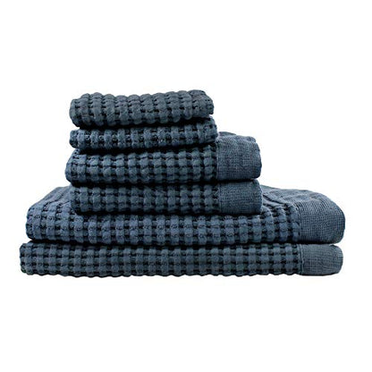 GILDEN TREE Waffle Towel Set Quick Dry Thin | 2 Bath Towels | 2 Hand Towels | 2 Washcloths, Modern Style (Midnight Blue) - color: Midnight Blue, size: Bath Towel Set