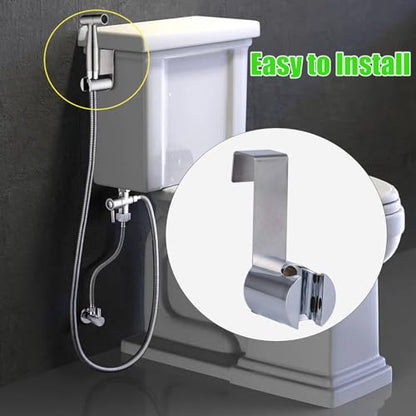 LiXiongBao 2 Pack Bidet Sprayer Holder for Toilet Attachment Bathroom Hanging Bracket for Handheld Shower Toilet Bidet Sprayer,Stainless Steel Toilet Tank or Wall Mounted Bathroom Head Hold - color: 2 Pcs