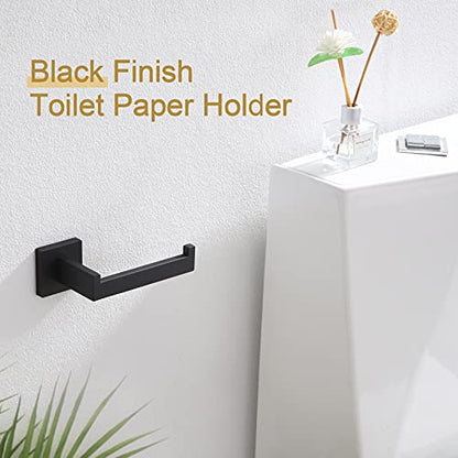 KOKOSIRI Black Toilet Paper Holders Bathroom Toilet Paper Roll Holder SUS304 Stainless Steel Contemporary Wall Mounted, Matte Black, B2003BK - color: Matte Black, size: Without Shelf(1 Pack)