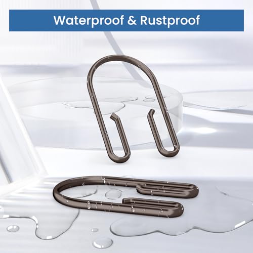 Bronze Shower Curtain Hooks Rings，Double Sided Shower Curtain Hooks Rust Proof，12 pcs Shower Hooks for Inside Shower，Smooth Sliding Anti-Drop Double Shower Rings for Curtain - color: Bronze
