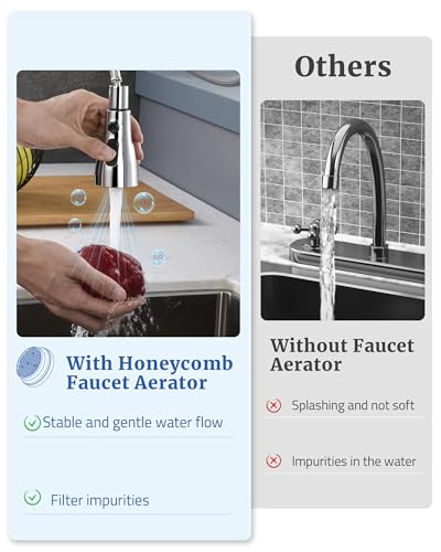 Kitchen Faucet Spray Head Replacement, Pull Down Sprayer with 15 Adapters | Pull Out Faucet Spray Nozzle, 3 Modes Stream/Spray/Strong Spray, DOE CEC Certified, Simple Installation, Chrome - color: Chrome