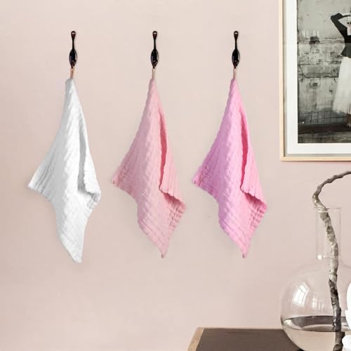 Cotton washcloths, face Cleaning Cloths,Bath Small Towels,6 Pack, 12x12 Inches - color: Pink