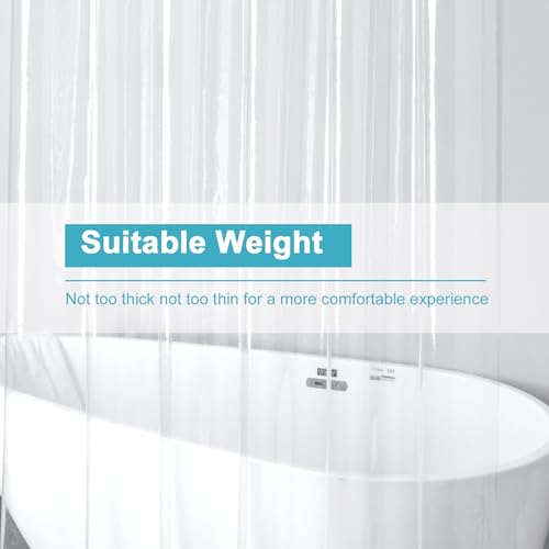 EurCross 96 inch Extra Wide Clear Shower Curtain Liner,Waterproof Heavy Duty PEVA Transparent Shower Liner 96x72 inch with 5 Magnets and 16 Plastic Hooks - color: Clear, size: 96"W x 72"L (Pack of 1)