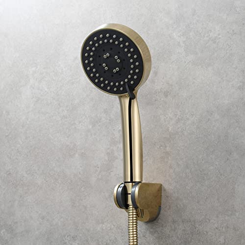 Adjustable Shower Head Holder Wall Mount Handheld Shower Bracket Plastic for Bathroom, Zirconium Gold, ST01J1 - style: Zirconium Gold