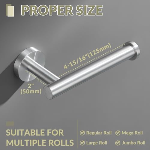 Brushed Nickel Toilet Paper Holder for Restroom, Wall Mounted | 304 Stainless Steel Tissue Holder, Rust-resistant for Bathroom, Powder Room, Vanity, Stable Drilling Mounted, Space-saving - color: Brushed Nickel
