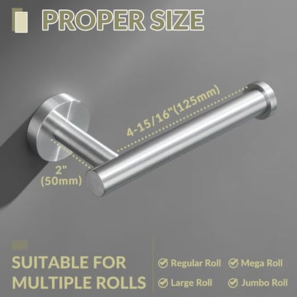 Brushed Nickel Toilet Paper Holder for Restroom, Wall Mounted | 304 Stainless Steel Tissue Holder, Rust-resistant for Bathroom, Powder Room, Vanity, Stable Drilling Mounted, Space-saving - color: Brushed Nickel