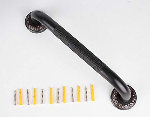 12-Inch Grab Bar Featuring Anti-Slip Handrail, Solid Brass, Oil Rubbed Bronze, Heavy-Duty Construction Armrest, Bathroom Bathtube Shower Safety Rail - color: Xn, size: 12 Inch (Pack of 1)