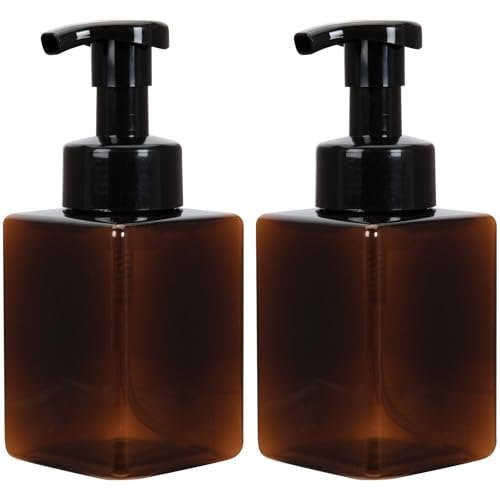 Ginger Lily Farms 2-Pack/12 oz Foaming Soap Dispenser, Plastic | for Hands, Body & Hair, Moisturizing Wash, Salon Wash, Spa Cleanser, Salon & Spa Essentials, Manicure & Pedicure Supplies - style: 12 Oz Amber