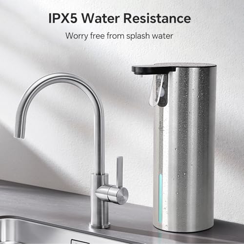 Electric Dish Soap Dispenser for Kitchen, Rechargeable Touch Liquid Hand Soap Dispenser for Bathroom, Stainless Steel Soap Pump, Water-Resistant,11.8oz, Xmas Gift - color: Multi Grey