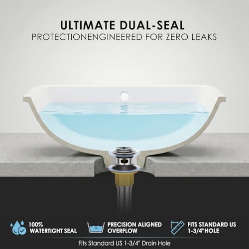 Pop Up Bathroom Sink Drain with Overflow, Removable Stainless Steel Hair Catcher, Brushed Nickel, Fits 1.5-1.75", DIY Install, 1 Pack - color: Brushed Nickel, style: Small Popup Cap