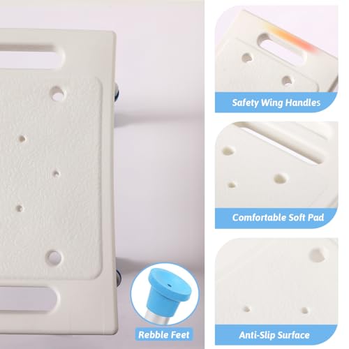 FSA/HSA Eligible Shower Chair for Inside Shower, Shower Stool for Insidetub, Tool-Free Assembly Shower Seat for Bathtub, Shower Bath Chairs for Seniors/Disabled by SOUHEILO