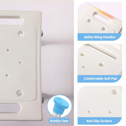 FSA/HSA Eligible Shower Chair for Inside Shower, Shower Stool for Insidetub, Tool-Free Assembly Shower Seat for Bathtub, Shower Bath Chairs for Seniors/Disabled by SOUHEILO