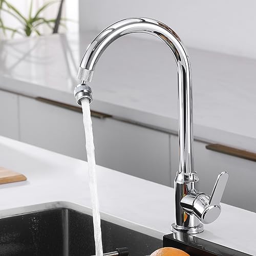 320° Swivel Garden Hose Adapter, Faucet to Hose Adapter with Aerator, Male to Female Sink Adapter for Bathroom, Kitchen, Garden - 3/4" Thread (Chrome) | Faucet to Hose Adapter, Male to Female Sink Adapter for Bathroom, Kitchen, Garden - color: Faucet Hose
