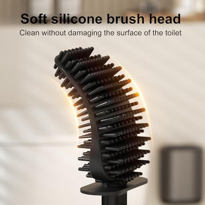 Toilet Brush and Holder Set - Wall Mounted Bathroom Scrub Brush, Toilet Bowl Brush and Plunger Set for Bathroom Cleaner (Grey) - color: Gray