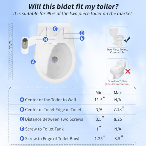 SAMODRA Non-Electric Bidet Attachment for Toilet – Self-Cleaning Dual Nozzle (Frontal & Rear Wash), Adjustable Water Pressure, Fits Most Toilets, Easy Installation (Pebble Gray) - color: Pebble Gray