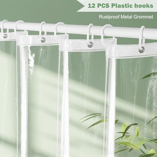 UFRIDAY RV Small Stall Shower Curtain Liner 36 x 72 inch, Clear PEVA Waterproof Plastic Stall Size Shower Curtain for Home, Heavy Duty, Weighted with 3 Magnets on Bottom, 36 x 72 inch - color: Clear, size: 36"W x 72"L (Pack of 1)