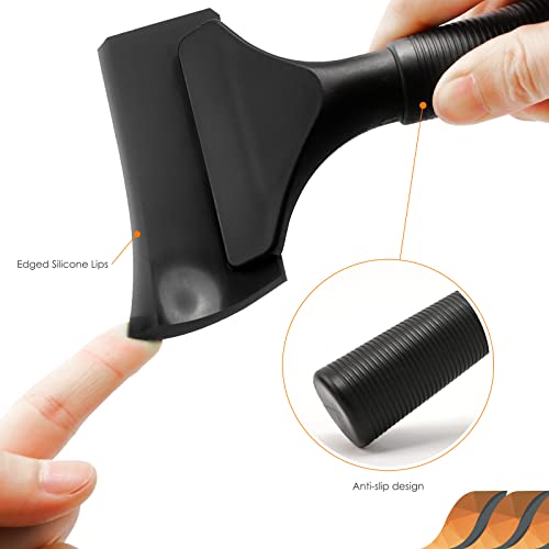 EHDIS Small Squeegee 5 inch Rubber Window Tint Windshield Scraper for Car,Glass, Mirror, Shower, Door,Bathroom Cleaning (Black, 2) - color: Black