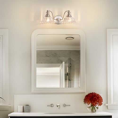 XIEDUN Brushed Nickel 2 Light Vanity Lights Fixture Lights for Bathroom - color: Brushed Nickel, size: 2 Light