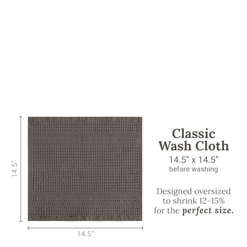 GILDEN TREE Waffle Towels Wash Cloths for Showering, Exfoliating Washcloth Face Towels, Quick Dry Towel Cotton Washcloths Set of 4, Classic Style (Stone) - color: Stone, size: Washcloth (4 Pack)