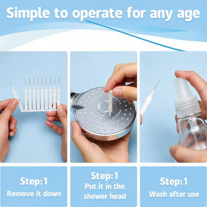 30PCS Shower Head Cleaning Brush Set - Crevice Cleaner for Bathroom Use | White nylon 30 brushes clean shower heads, faucets, grout & crevices. Scratch-free. For kitchens, bathrooms & year-round.